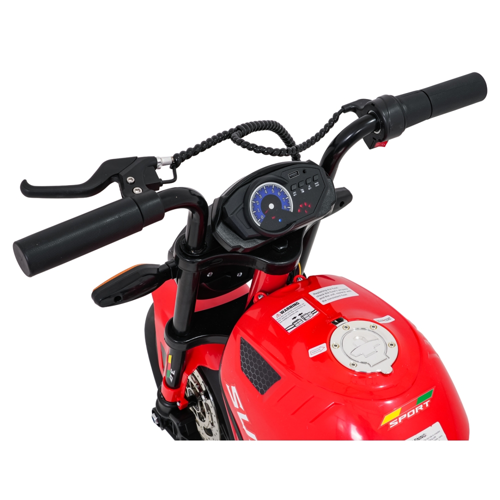Elektrinis motociklas SUPERMOTO, Red-Elektromobiliai vaikams, Motociklai-e-vaikas