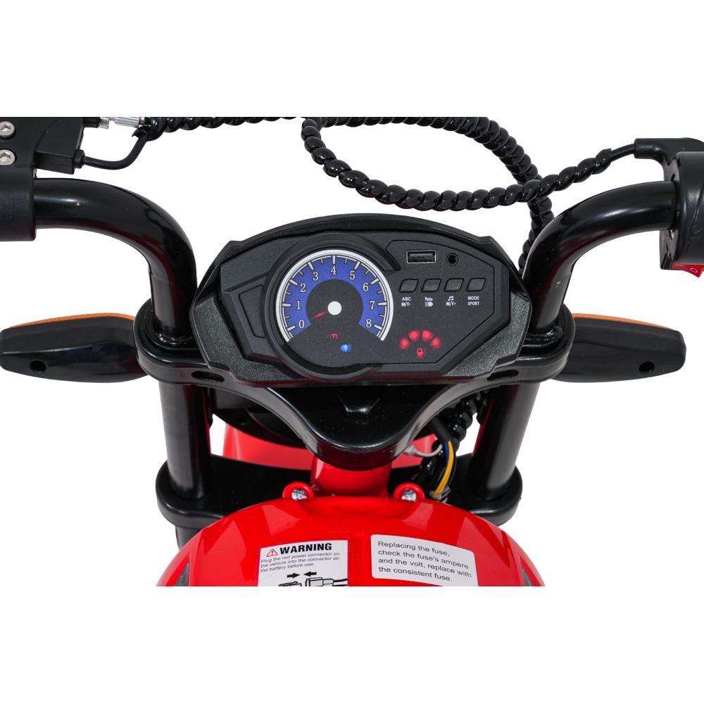 Elektrinis motociklas SUPERMOTO, Red-Elektromobiliai vaikams, Motociklai-e-vaikas