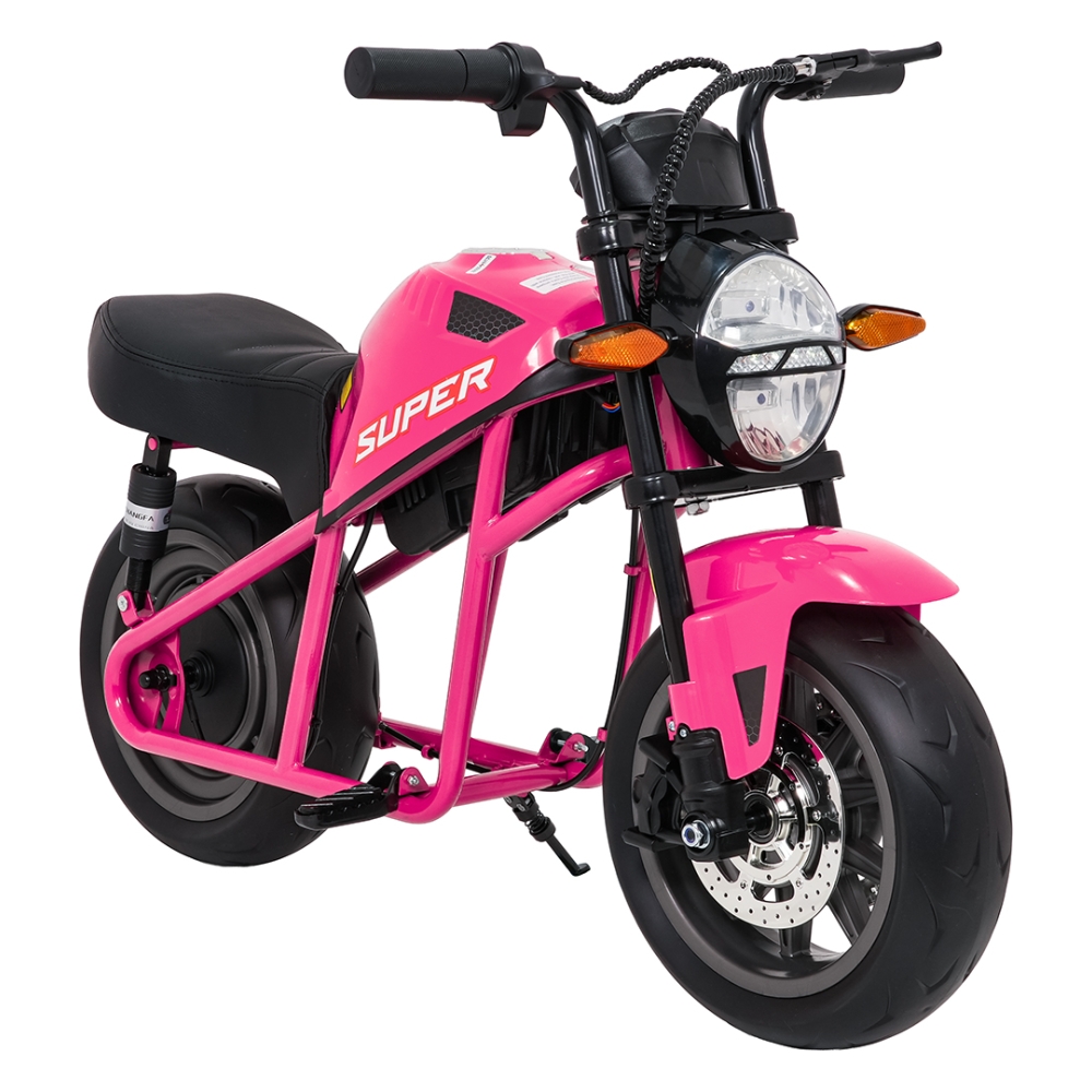 Elektrinis motociklas SUPERMOTO, Pink-Elektromobiliai vaikams, Motociklai-e-vaikas
