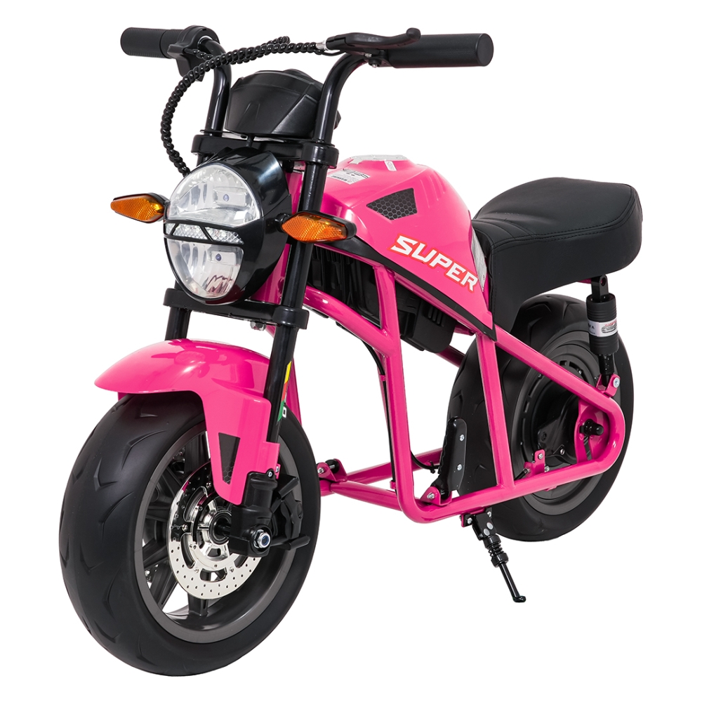 Elektrinis motociklas SUPERMOTO, Pink-Elektromobiliai vaikams, Motociklai-e-vaikas