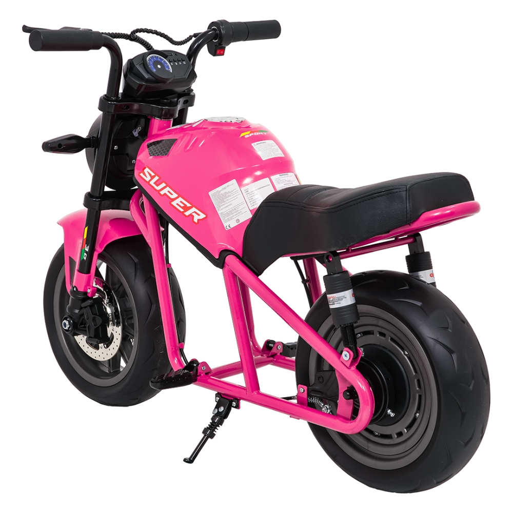 Elektrinis motociklas SUPERMOTO, Pink-Elektromobiliai vaikams, Motociklai-e-vaikas