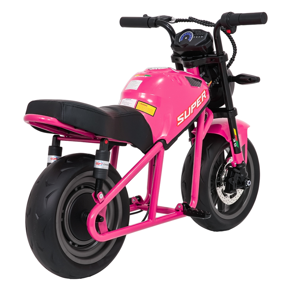 Elektrinis motociklas SUPERMOTO, Pink-Elektromobiliai vaikams, Motociklai-e-vaikas