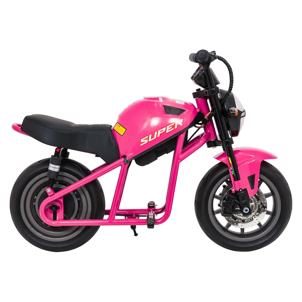 Elektrinis motociklas SUPERMOTO, Pink-Elektromobiliai vaikams, Motociklai-e-vaikas