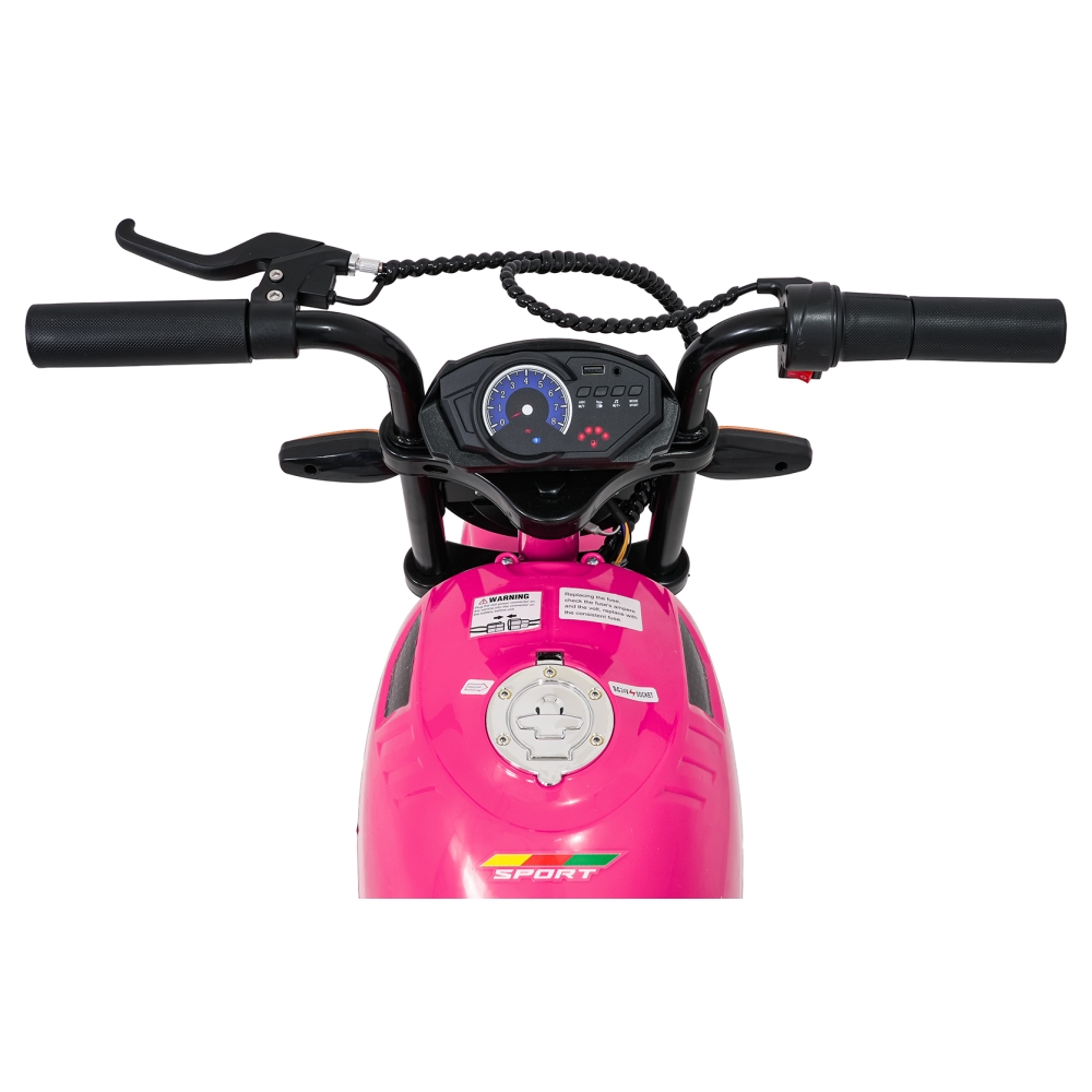 Elektrinis motociklas SUPERMOTO, Pink-Elektromobiliai vaikams, Motociklai-e-vaikas