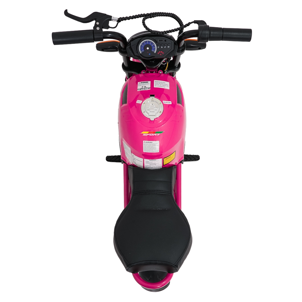 Elektrinis motociklas SUPERMOTO, Pink-Elektromobiliai vaikams, Motociklai-e-vaikas