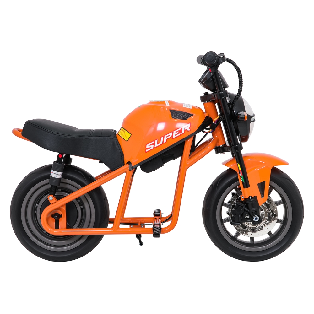 Elektrinis motociklas SUPERMOTO, Orange-Elektromobiliai vaikams, Motociklai-e-vaikas
