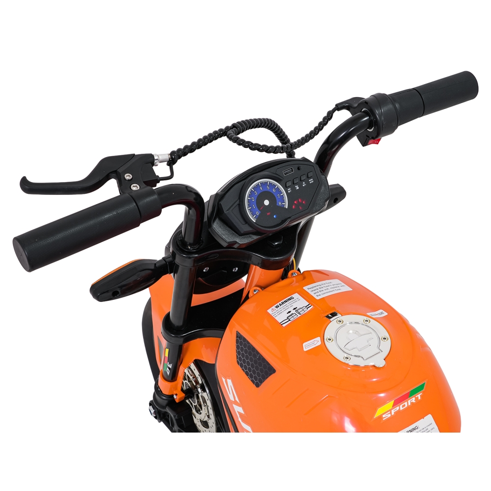 Elektrinis motociklas SUPERMOTO, Orange-Elektromobiliai vaikams, Motociklai-e-vaikas