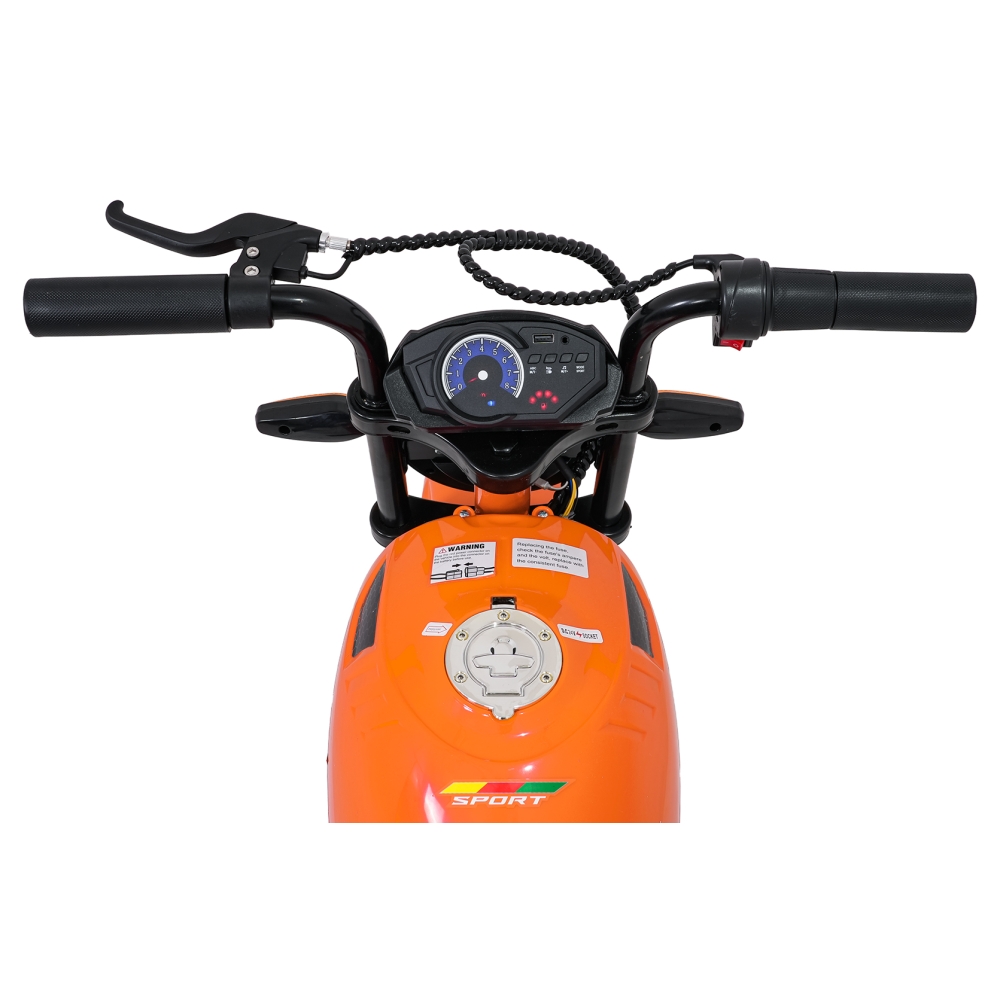 Elektrinis motociklas SUPERMOTO, Orange-Elektromobiliai vaikams, Motociklai-e-vaikas
