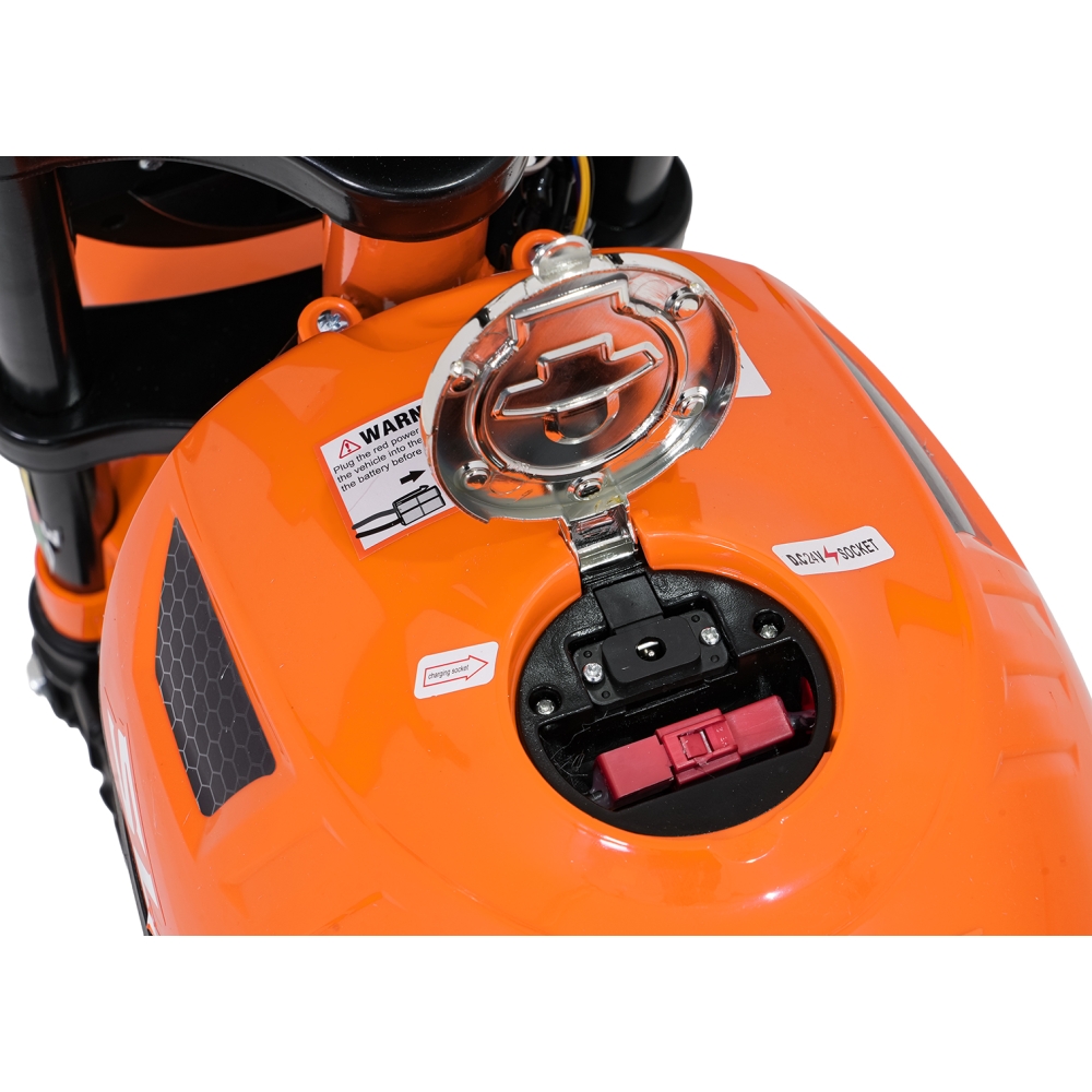 Elektrinis motociklas SUPERMOTO, Orange-Elektromobiliai vaikams, Motociklai-e-vaikas