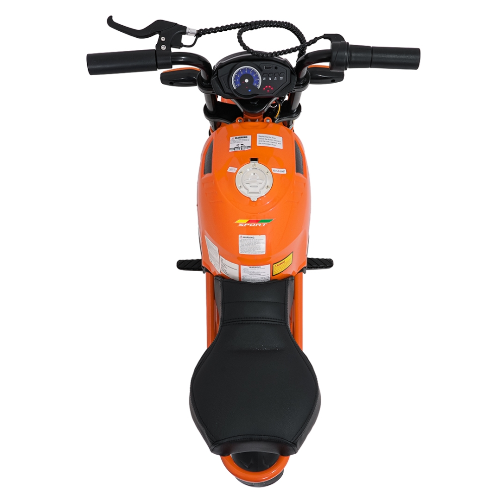 Elektrinis motociklas SUPERMOTO, Orange-Elektromobiliai vaikams, Motociklai-e-vaikas