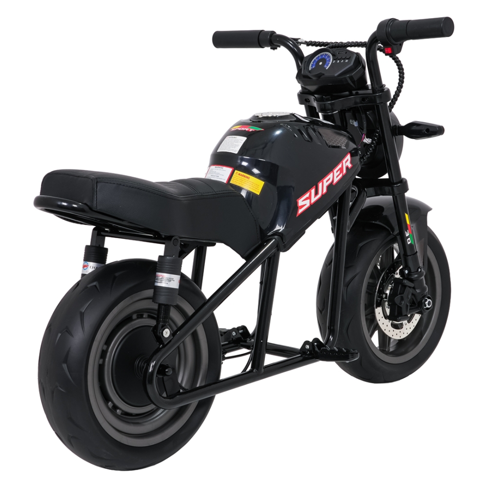 Elektrinis motociklas SUPERMOTO, Black-Elektromobiliai vaikams, Motociklai-e-vaikas
