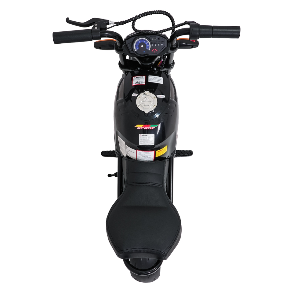 Elektrinis motociklas SUPERMOTO, Black-Elektromobiliai vaikams, Motociklai-e-vaikas