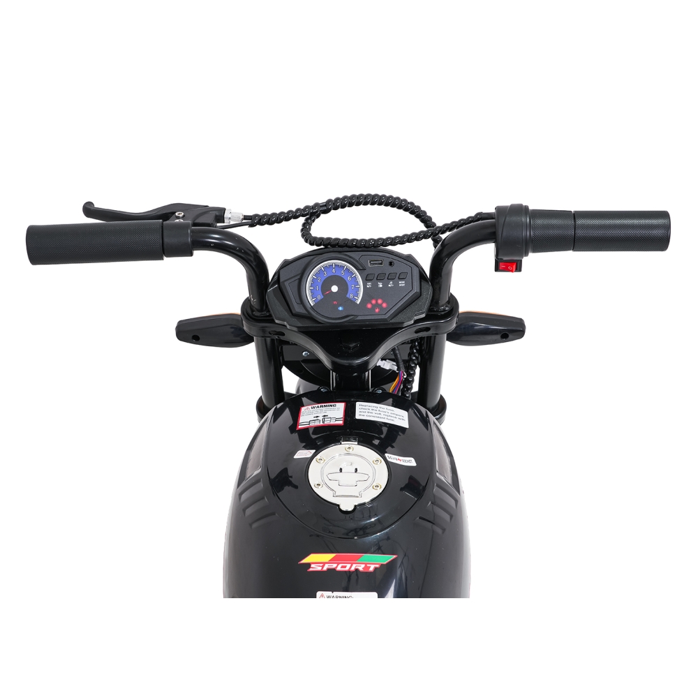 Elektrinis motociklas SUPERMOTO, Black-Elektromobiliai vaikams, Motociklai-e-vaikas