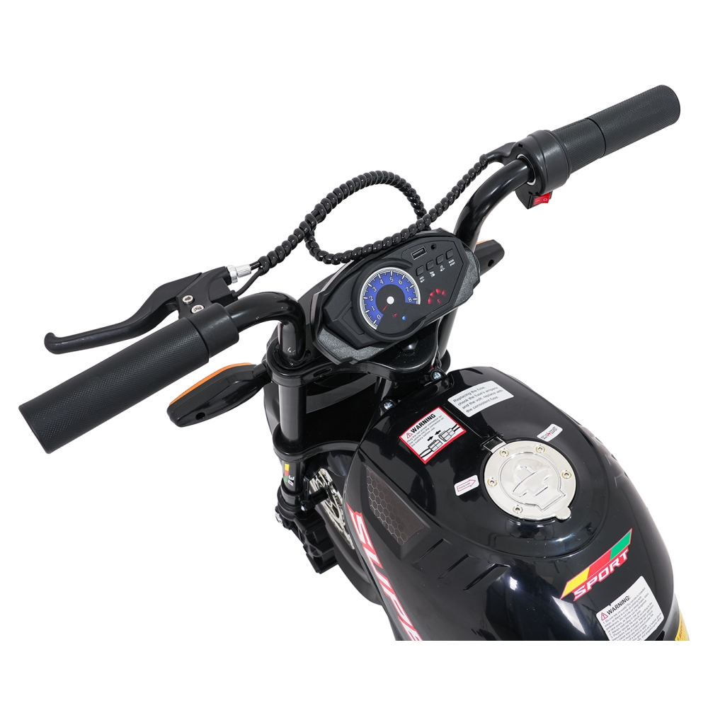 Elektrinis motociklas SUPERMOTO, Black-Elektromobiliai vaikams, Motociklai-e-vaikas