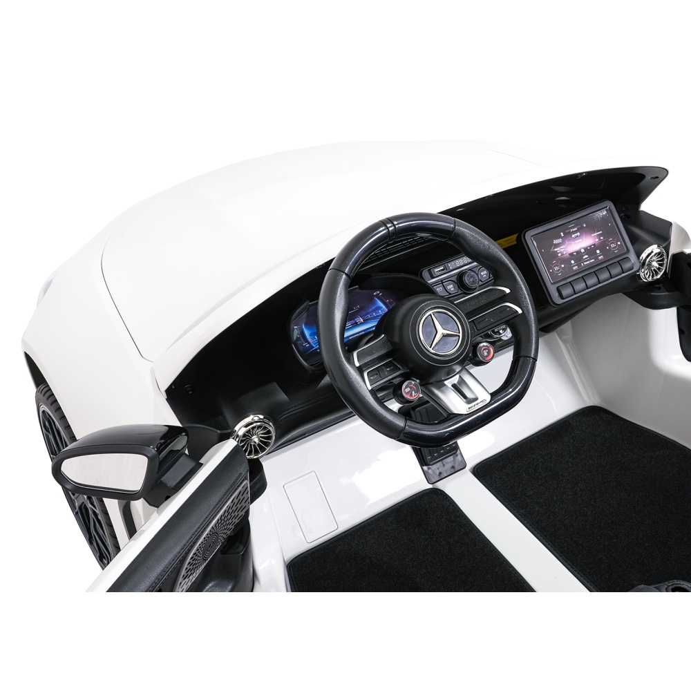 Dvivietis elektromobilis Mercedes-Benz GT63 AMG, White-Elektromobiliai vaikams, Mašinos-e-vaikas
