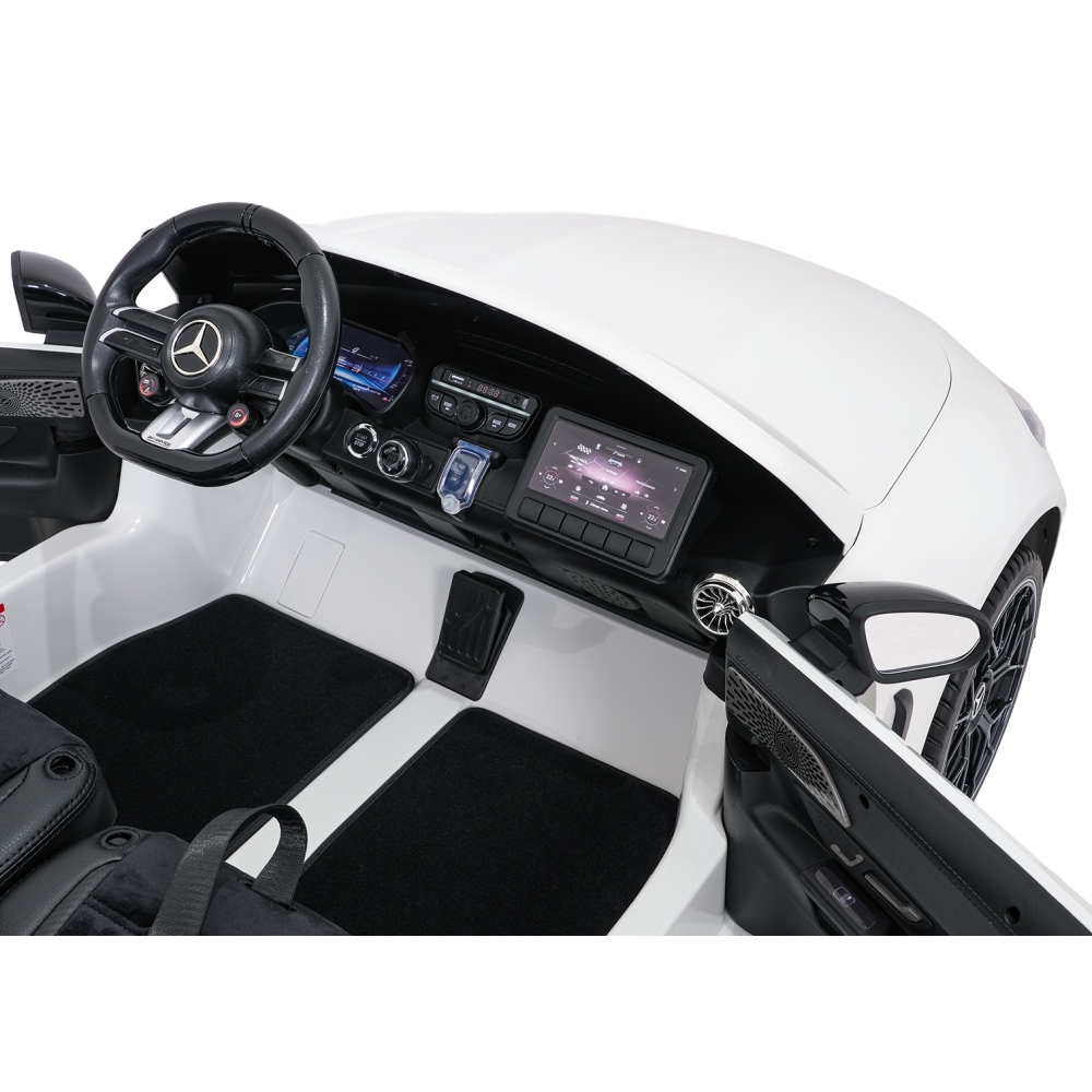 Dvivietis elektromobilis Mercedes-Benz GT63 AMG, White-Elektromobiliai vaikams, Mašinos-e-vaikas