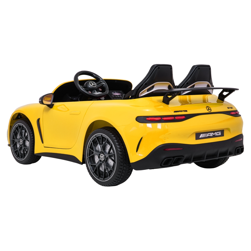 Dvivietis elektromobilis Mercedes-Benz GT63 AMG, Yellow-Elektromobiliai vaikams, Mašinos-e-vaikas