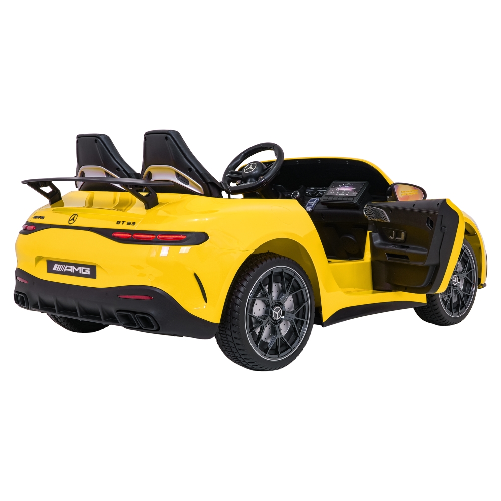 Dvivietis elektromobilis Mercedes-Benz GT63 AMG, Yellow-Elektromobiliai vaikams, Mašinos-e-vaikas