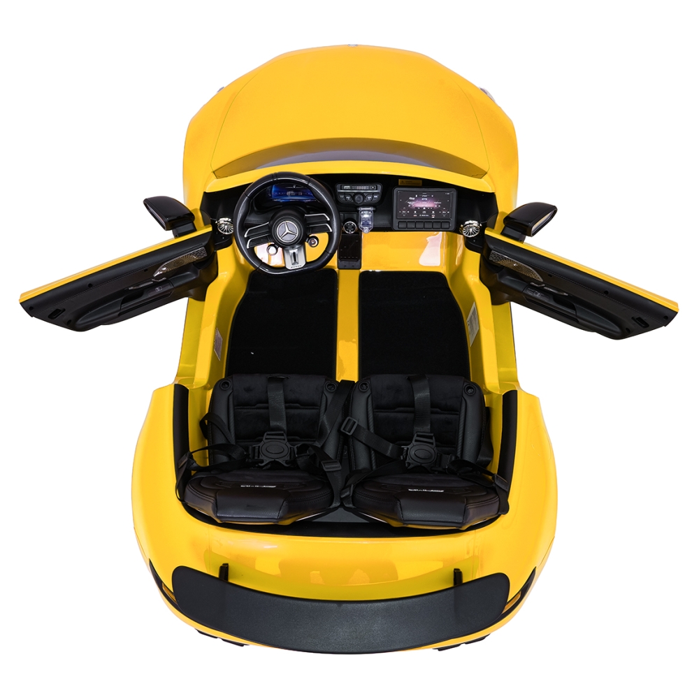 Dvivietis elektromobilis Mercedes-Benz GT63 AMG, Yellow-Elektromobiliai vaikams, Mašinos-e-vaikas