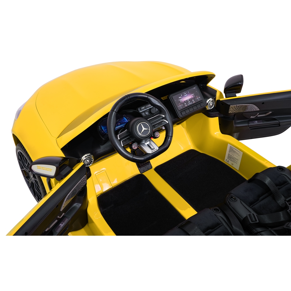 Dvivietis elektromobilis Mercedes-Benz GT63 AMG, Yellow-Elektromobiliai vaikams, Mašinos-e-vaikas