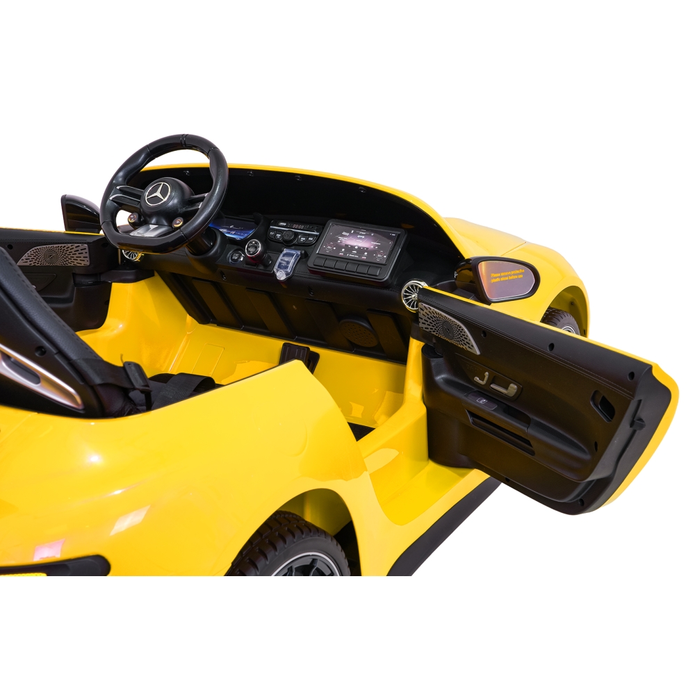 Dvivietis elektromobilis Mercedes-Benz GT63 AMG, Yellow-Elektromobiliai vaikams, Mašinos-e-vaikas