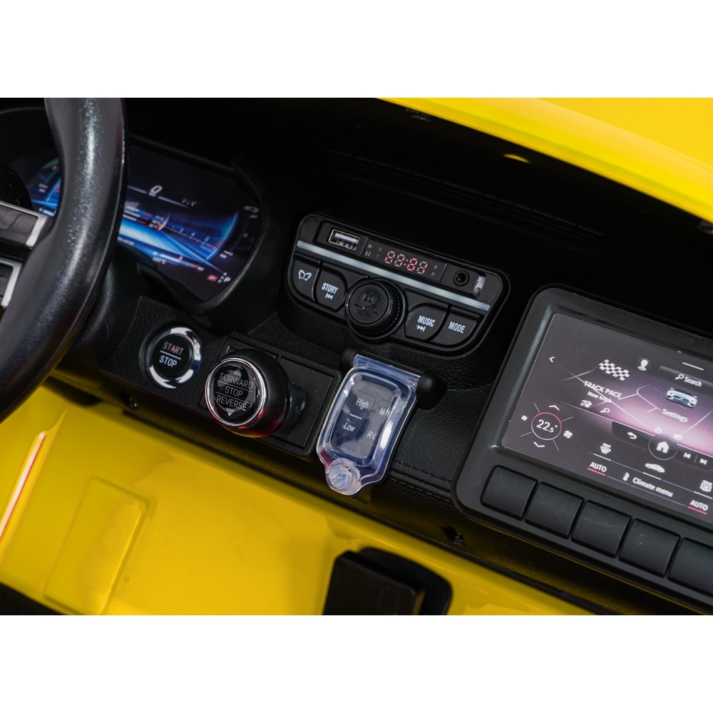 Dvivietis elektromobilis Mercedes-Benz GT63 AMG, Yellow-Elektromobiliai vaikams, Mašinos-e-vaikas