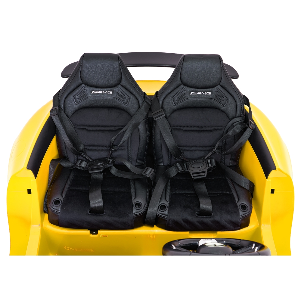 Dvivietis elektromobilis Mercedes-Benz GT63 AMG, Yellow-Elektromobiliai vaikams, Mašinos-e-vaikas
