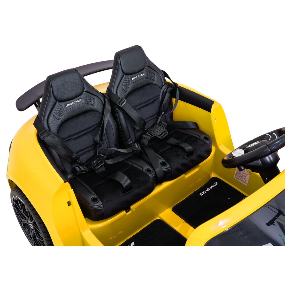 Dvivietis elektromobilis Mercedes-Benz GT63 AMG, Yellow-Elektromobiliai vaikams, Mašinos-e-vaikas