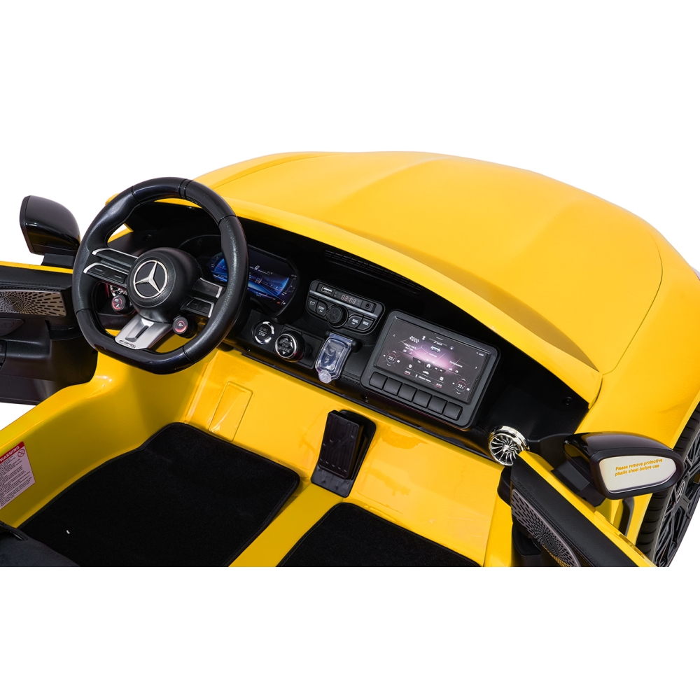Dvivietis elektromobilis Mercedes-Benz GT63 AMG, Yellow-Elektromobiliai vaikams, Mašinos-e-vaikas