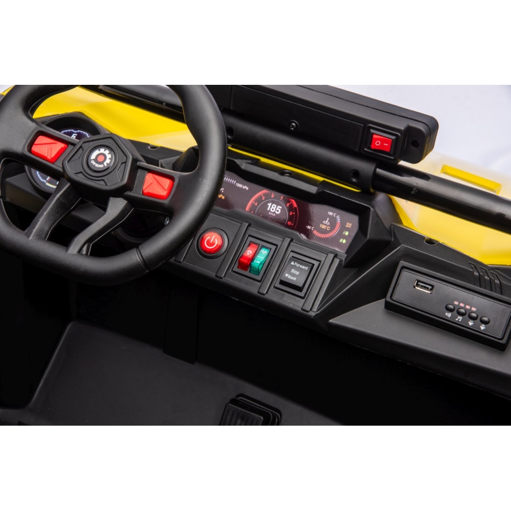Elektrinis Buggy TURBO 23, Yellow-Elektromobiliai vaikams, Keturračiai ir bagiai-e-vaikas