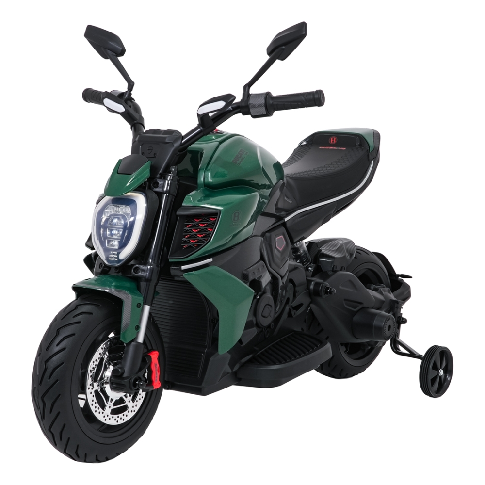 Elektrinis motociklas Ducati Diavel x Bentley, Green-Elektromobiliai vaikams, Motociklai-e-vaikas