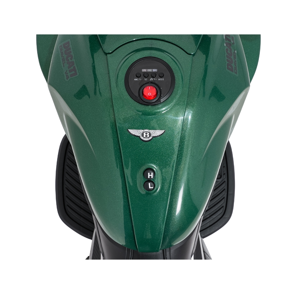 Elektrinis motociklas Ducati Diavel x Bentley, Green-Elektromobiliai vaikams, Motociklai-e-vaikas
