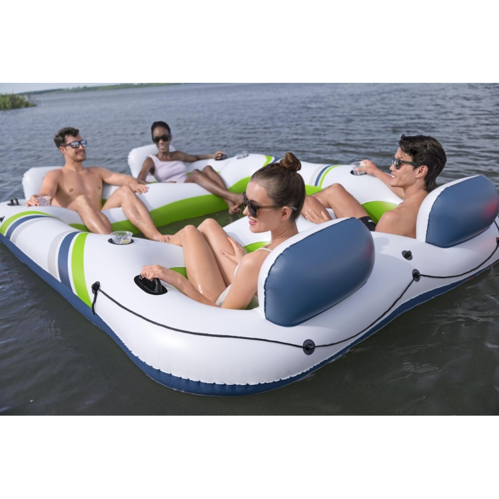 Pripučiama sala 4 asmenims Hydro Force BREEZE BLOC ISLAND BESTWAY-Žaislai, Lauko žaislai, Pripučiami ratai, žaislai, čiužiniai-e
