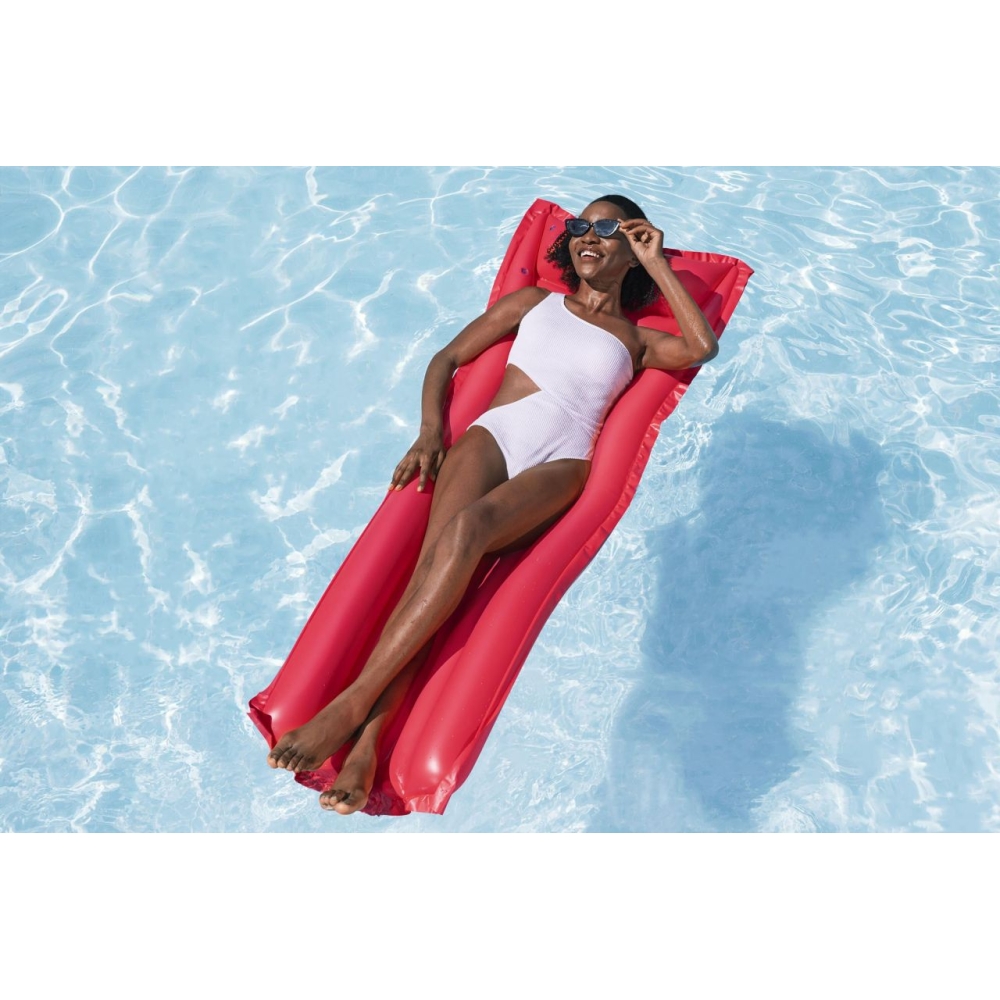 Dmuchany Materac do pływania Czerwony BESTWAY 183x69cm + Poduszka