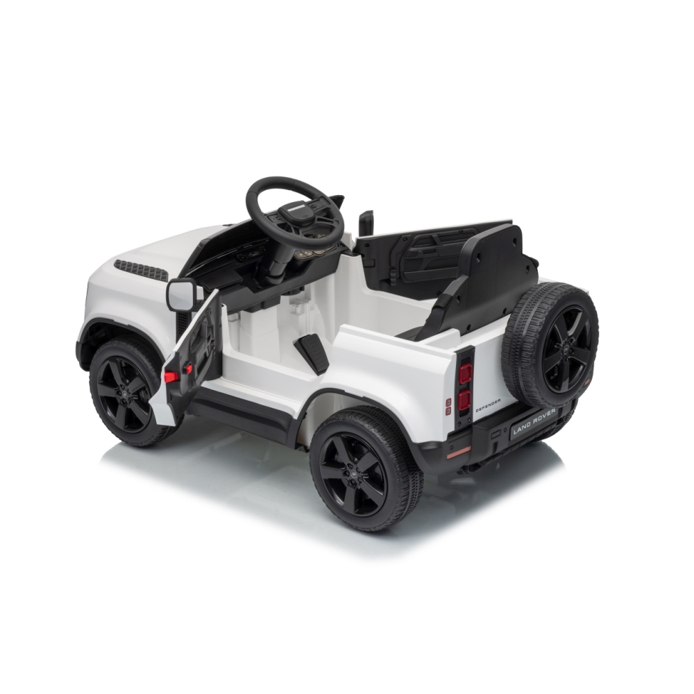 Elektromobilis Land Rover Defender, White-Elektromobiliai vaikams, Visureigiai-e-vaikas