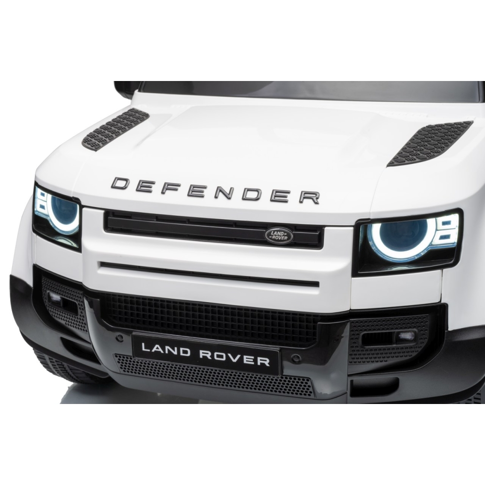 Elektromobilis Land Rover Defender, White-Elektromobiliai vaikams, Visureigiai-e-vaikas