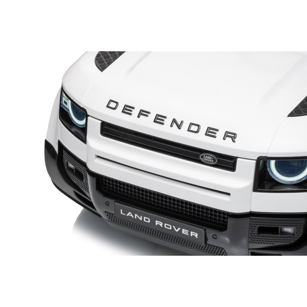 Elektromobilis Land Rover Defender, White-Elektromobiliai vaikams, Visureigiai-e-vaikas