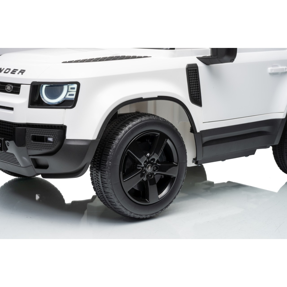 Elektromobilis Land Rover Defender, White-Elektromobiliai vaikams, Visureigiai-e-vaikas