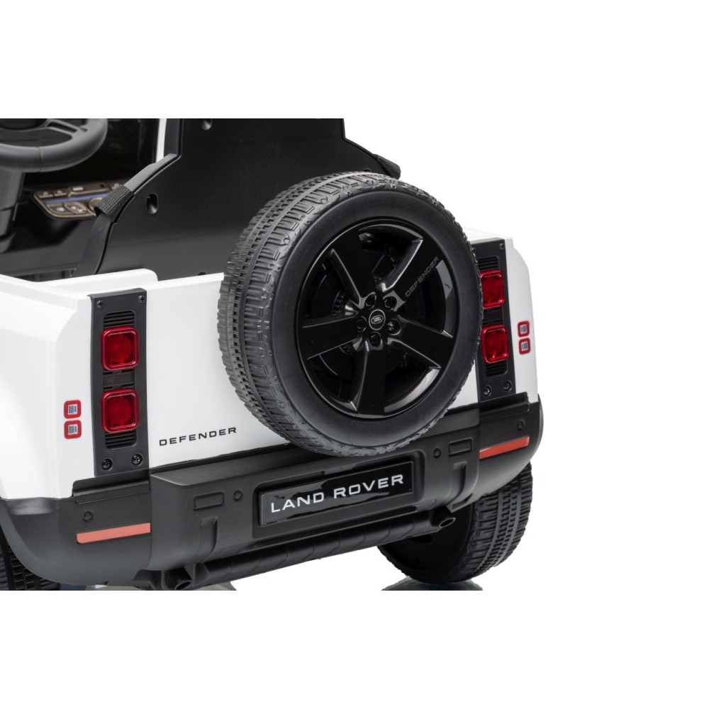 Elektromobilis Land Rover Defender, White-Elektromobiliai vaikams, Visureigiai-e-vaikas