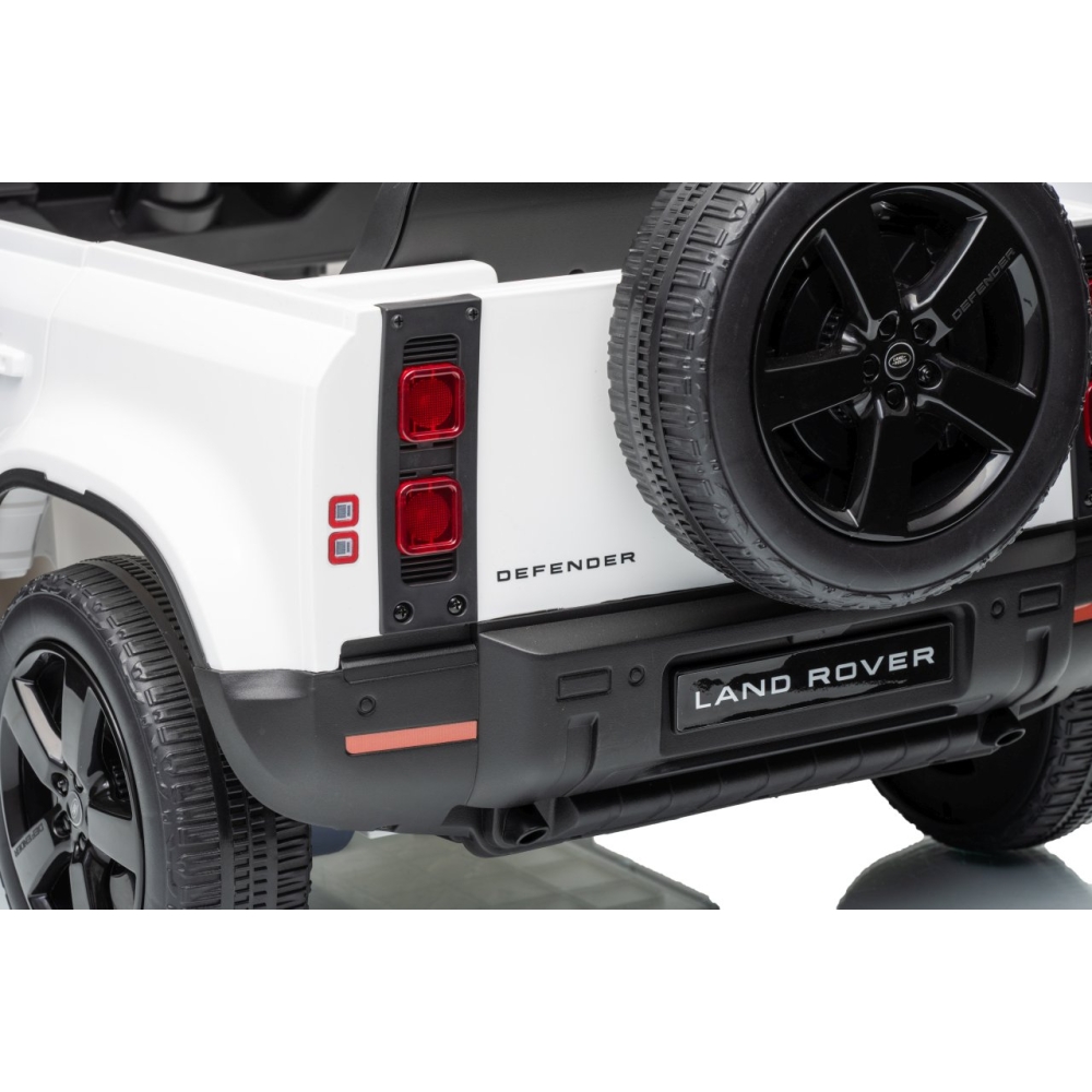 Elektromobilis Land Rover Defender, White-Elektromobiliai vaikams, Visureigiai-e-vaikas