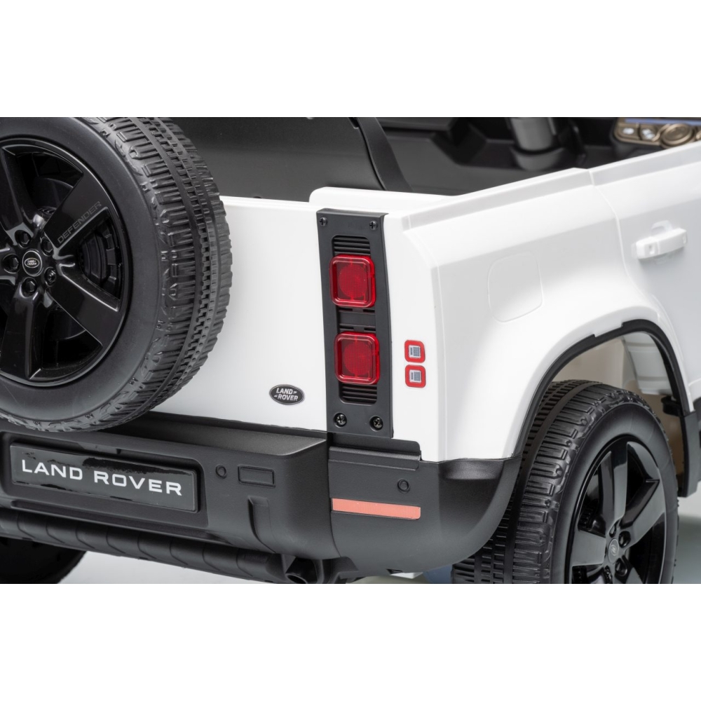 Elektromobilis Land Rover Defender, White-Elektromobiliai vaikams, Visureigiai-e-vaikas