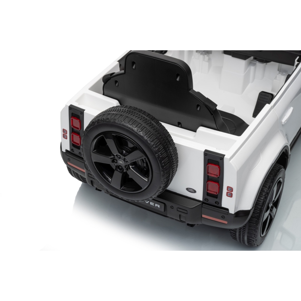 Elektromobilis Land Rover Defender, White-Elektromobiliai vaikams, Visureigiai-e-vaikas