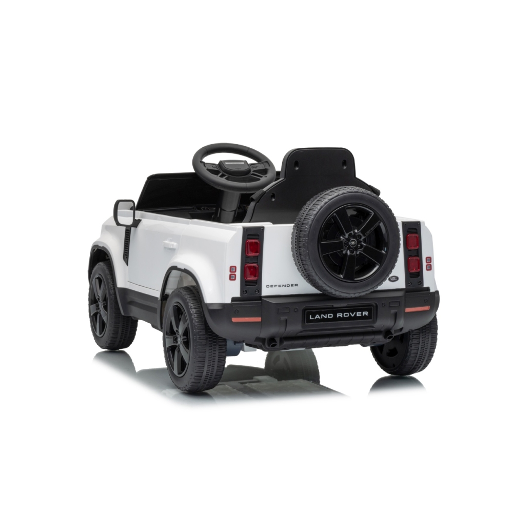 Elektromobilis Land Rover Defender, White-Elektromobiliai vaikams, Visureigiai-e-vaikas