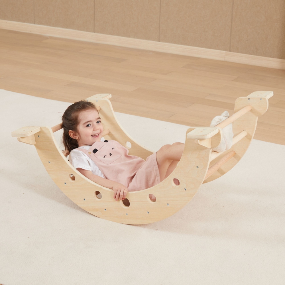 Viga Home Playground 3 in 1: Pikler Triangle, Rocker and Slide