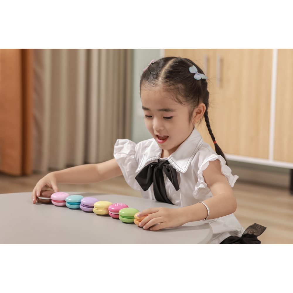 VIGA Wooden Cookies Colorful Cookies Macaroon Set 8 pcs