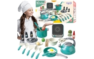 WOOPIE Little Chef's Set Induction Pots Frying Pan Kettle Green 30 pcs.