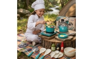 WOOPIE Little Chef's Set Induction Pots Frying Pan Kettle Green 30 pcs.