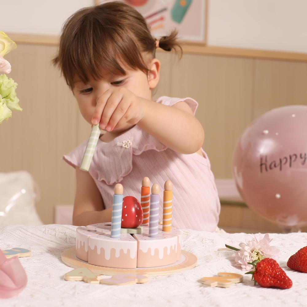 Medinis pjaustymo gimtadienio tortas VIGA-Žaislai, Profesijos, buities žaislai, Mediniai, Mažiesiems kulinarams-e-vaikas