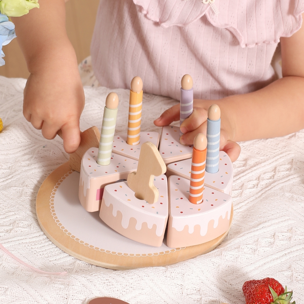 Medinis pjaustymo gimtadienio tortas VIGA-Žaislai, Profesijos, buities žaislai, Mediniai, Mažiesiems kulinarams-e-vaikas