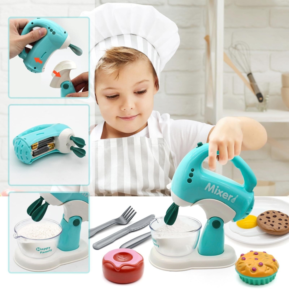 Buitinės technikos rinkinys WOOPIE 3-in-1: kavos virimo aparatas, maišytuvas, plaktuvas, garso ir šviesos efektai-Žaislai, Profe